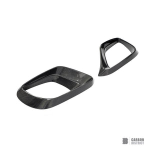Mercedes E63 AMG (W213) carbon fibre front bumper inserts — UV-stable gloss finish