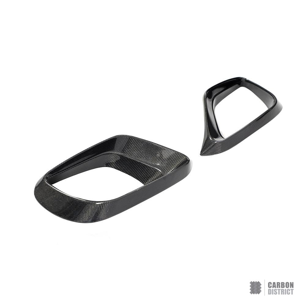 Mercedes E63 AMG (W213) carbon fibre front bumper inserts — UV-stable gloss finish