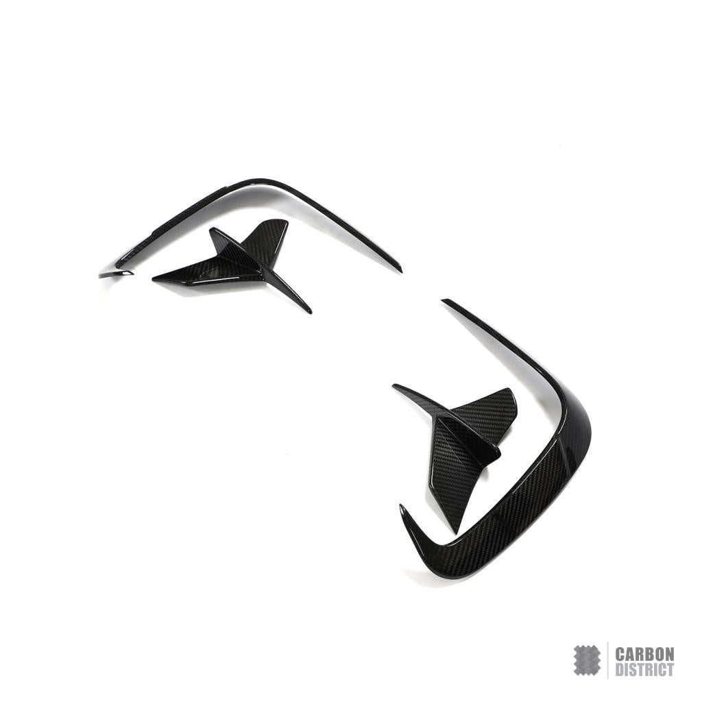 BMW 8 Series (G14/G15) dry carbon fibre front canards — UV-stable gloss finish