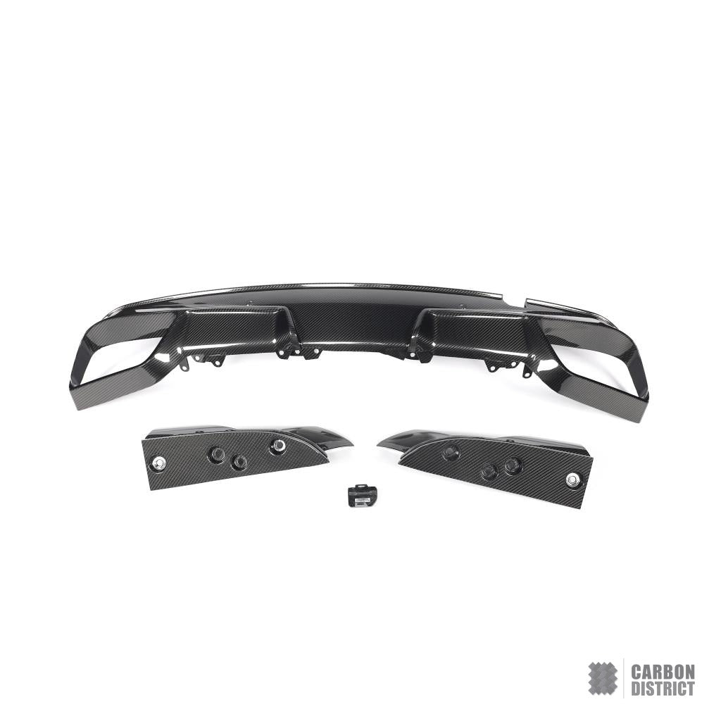 BMW X6M (F96) carbon fibre rear diffuser — 3K twill gloss finish