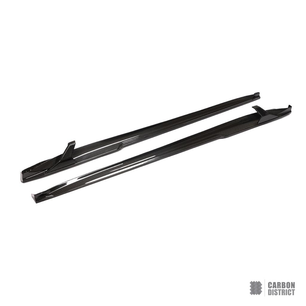 Porsche 911 (991) carbon fibre side skirts — 3K twill gloss finish