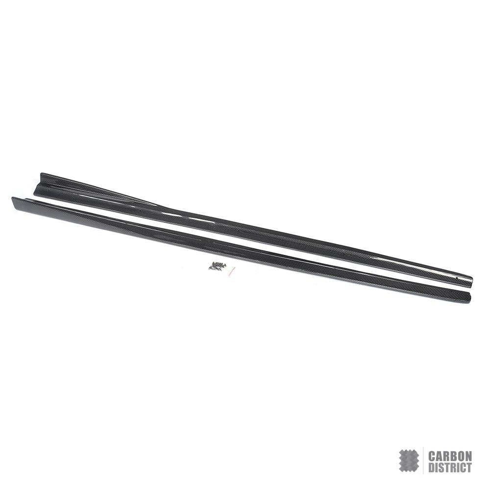 Audi TT (8J) carbon fibre side skirts (V2) — UV-stable gloss finish