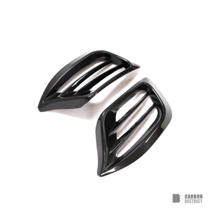 Mercedes V-Class (W447) dry carbon fibre front bumper inserts (V1) — UV-stable gloss finish