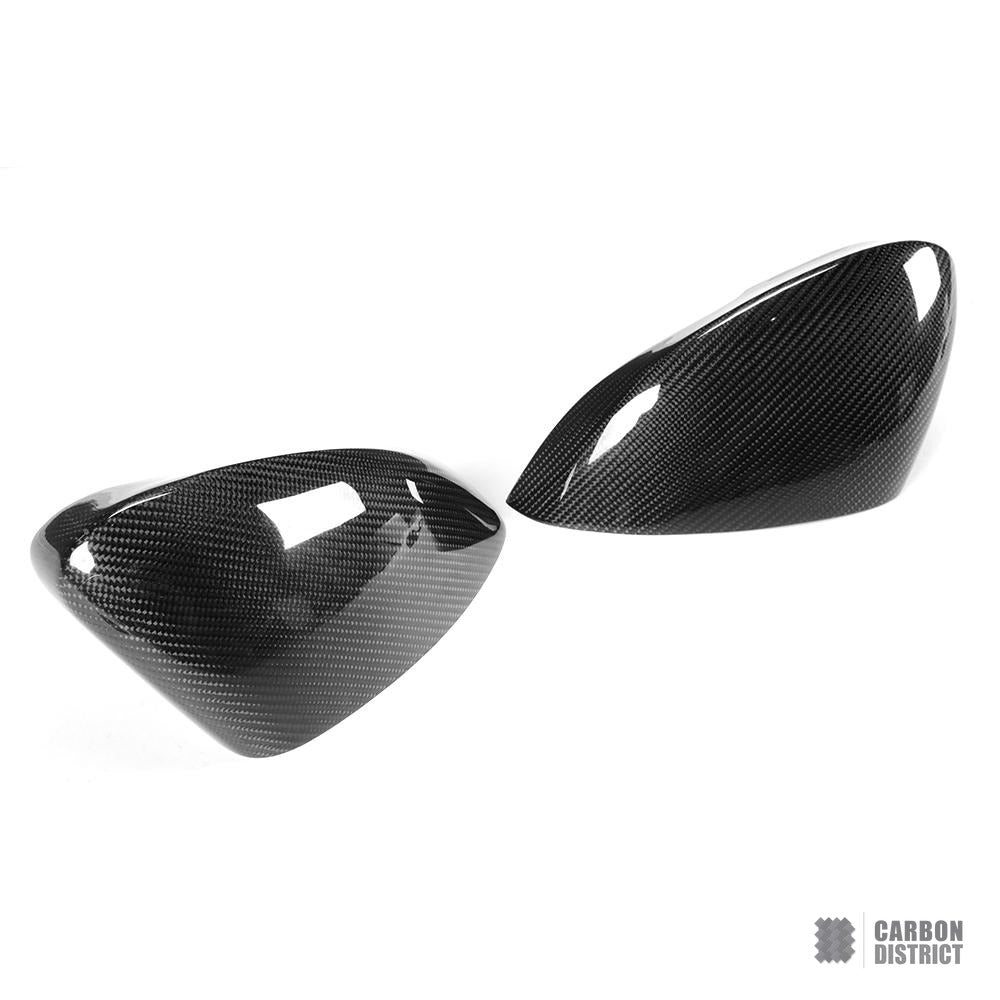 Jaguar F-Type (X152) carbon fibre mirror caps — 3K twill gloss finish