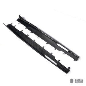 BMW X6M (F96) carbon fibre side skirts — 3K twill gloss finish
