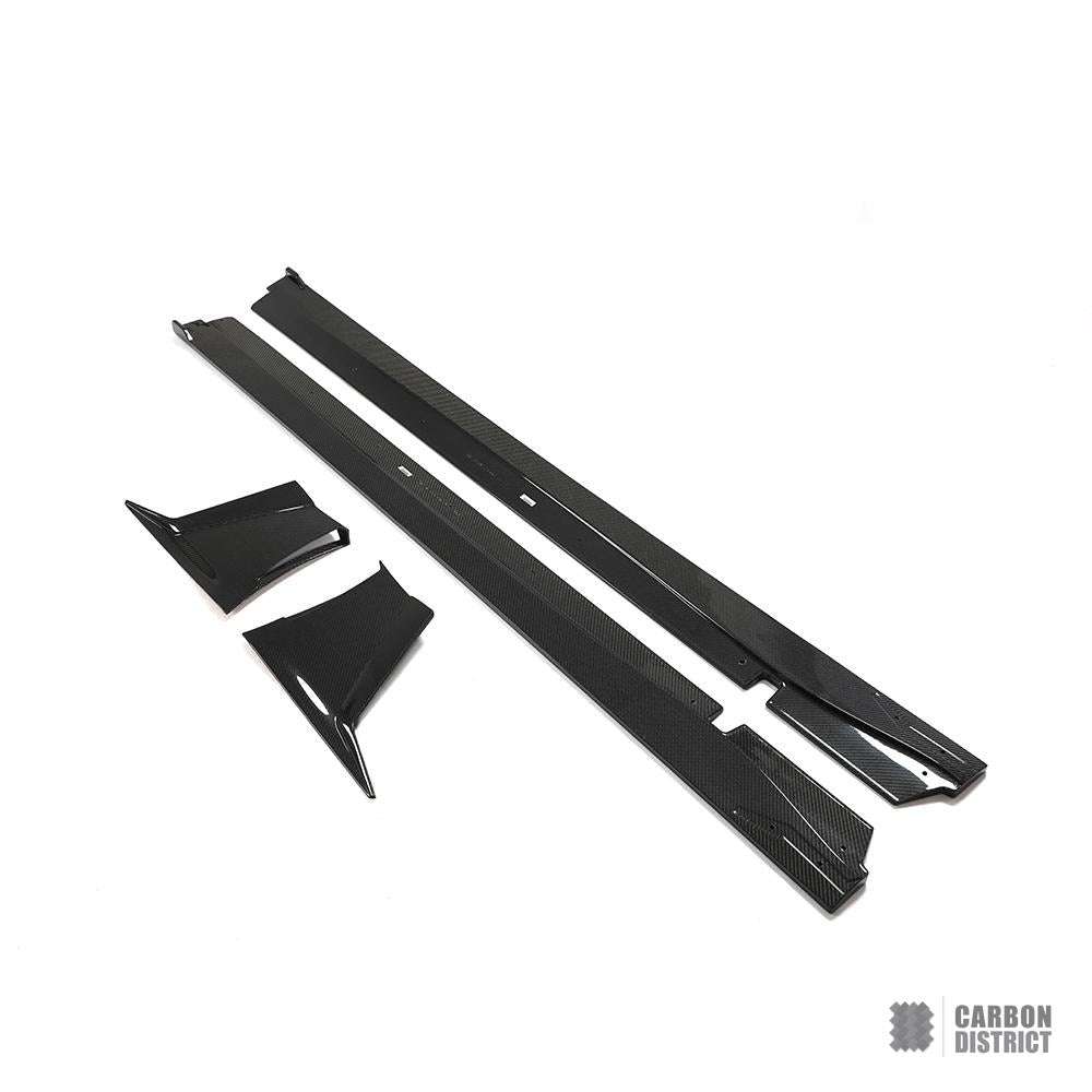 Toyota GR86 (ZN8) carbon fibre side skirts — 3K twill gloss finish