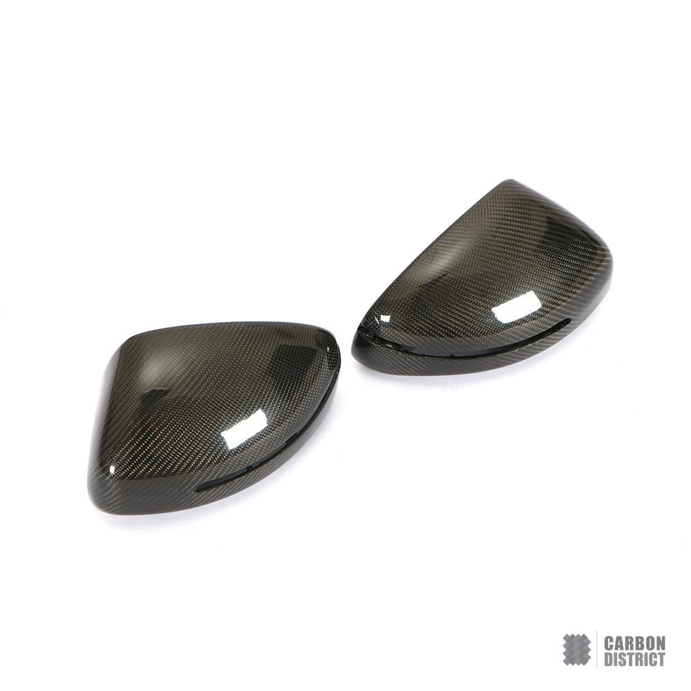 Audi TT/TTS/R8 (8J/42) carbon fibre mirror caps — UV-stable gloss finish