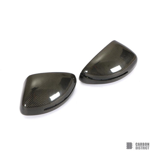 Audi TT/TTS/R8 (8J/42) carbon fibre mirror caps — UV-stable gloss finish