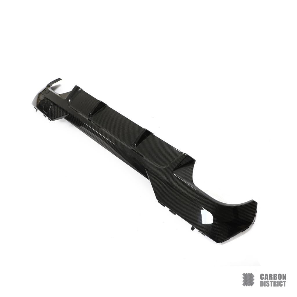 BMW 4 Series (G22/G23) carbon fibre rear diffuser — 3K twill gloss finish
