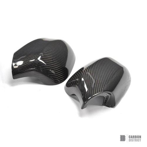 BMW 3 Series (E90 LCI) carbon fibre mirror caps (V1) — UV-stable gloss finish