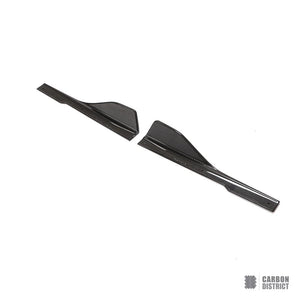 BMW M8 Gran Coupe (F93) carbon fibre side bumper corners — 3K twill gloss finish