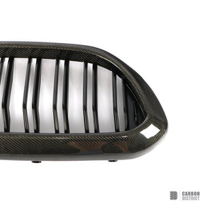 BMW 5 Series/M5 (G30/G38/F90) carbon fibre grille (V2) — UV-stable gloss finish