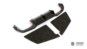 BMW M2 (F87) carbon fibre rear diffuser (forged carbon, V2) — UV-stable gloss finish