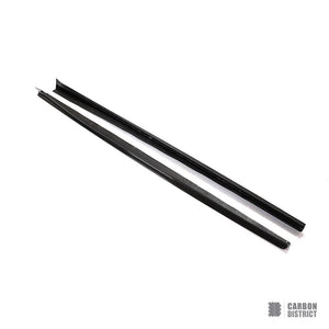 BMW M8 (F92/F93) carbon fibre side skirts — 3K twill gloss finish