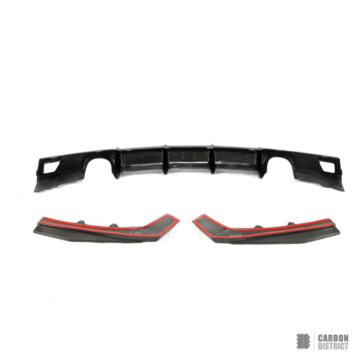 BMW 3 Series (F30/F35) carbon fibre rear diffuser (V2) — UV-stable gloss finish