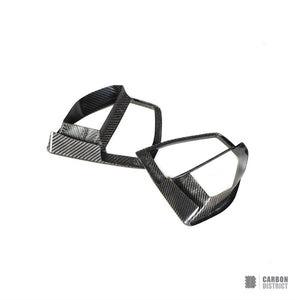 BMW X5 (G05) dry carbon fibre front bumper inserts (M Sport, V1) — UV-stable gloss finish