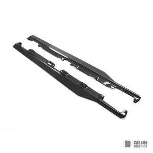 Mercedes-Benz AMG GT (C190) carbon fibre side skirts — 3K twill gloss finish