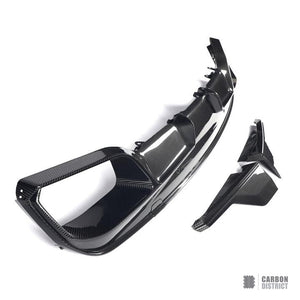 BMW X5M (F95) dry carbon fibre rear diffuser (V1) — UV-stable gloss finish