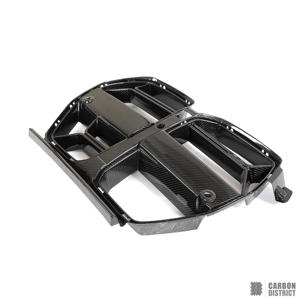 BMW M3 Touring (G81) dry carbon fibre front grille — dry carbon weave
