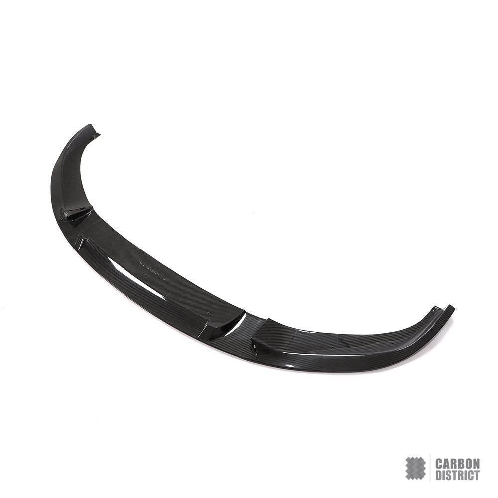 BMW 8 Series (G15/G16) carbon fibre front lip — 3K twill gloss finish