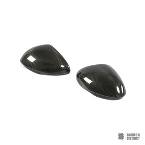 Alfa Romeo Giulia (952) carbon fibre mirror caps — made to order in genuine carbon fibre