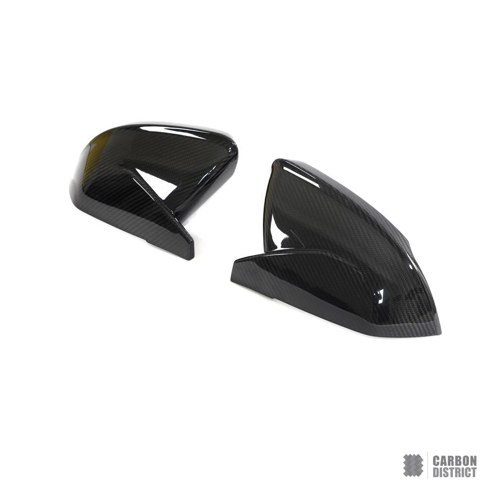 Audi RSQ8 (2021) carbon fibre mirror caps — 3K twill gloss finish