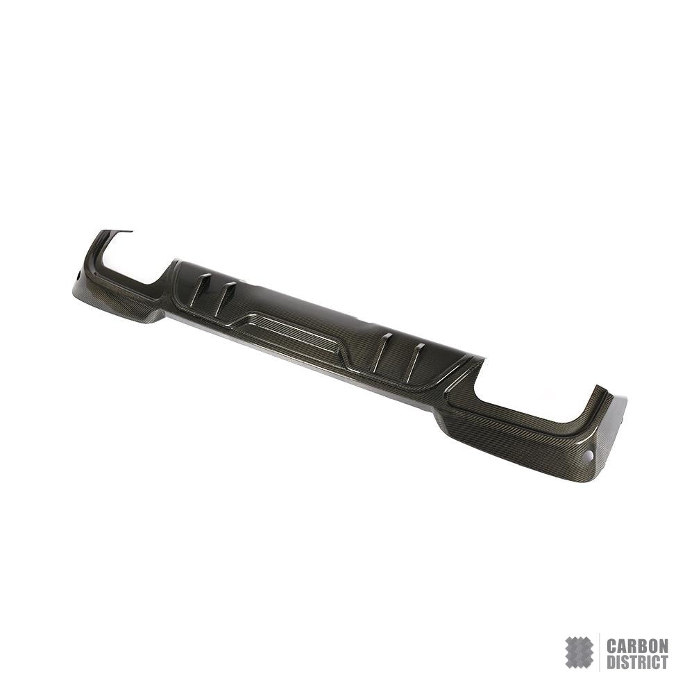 BMW X3 (G01) carbon fibre rear diffuser — UV-stable gloss finish detail