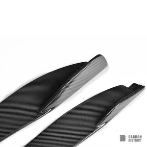 Jaguar F-Type (X152) carbon fibre side skirts — UV-stable gloss finish detail