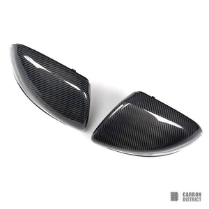 Mercedes-Benz S-Class (W222/C217) carbon fibre mirror caps — UV-stable gloss finish detail