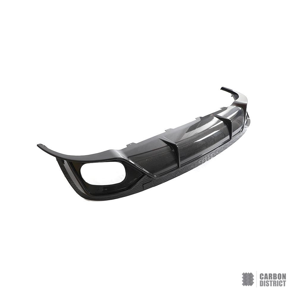 Audi RSQ8 (2021) carbon fibre rear diffuser — UV-stable gloss finish detail