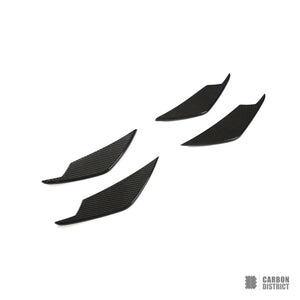 BMW M3/M4 (G80/G82/G83) carbon fibre front canards — full product view