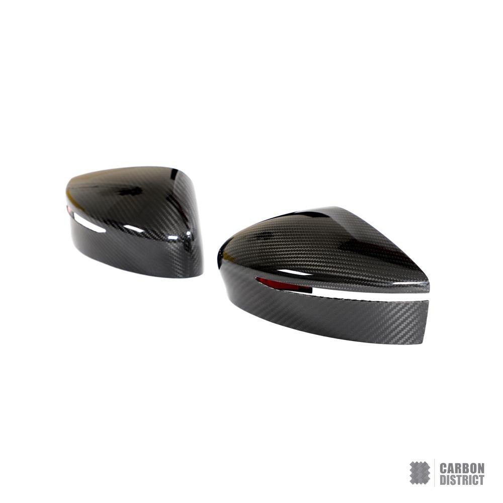 Nissan 400Z (RZ34) carbon fibre mirror caps — 3K twill gloss finish