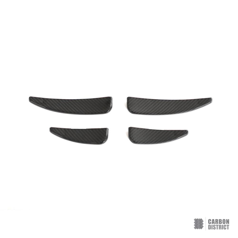 Audi R8 (4S) dry carbon fibre front canards — UV-stable gloss finish detail