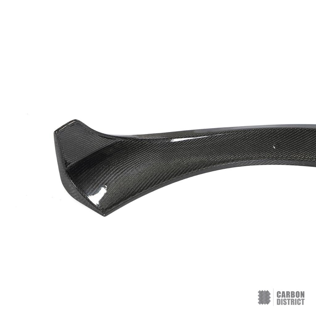 Mercedes E63 (W213) carbon fibre front lip — UV-stable gloss finish detail