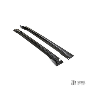 Tesla Model Y carbon fibre side skirts — 3K twill gloss finish