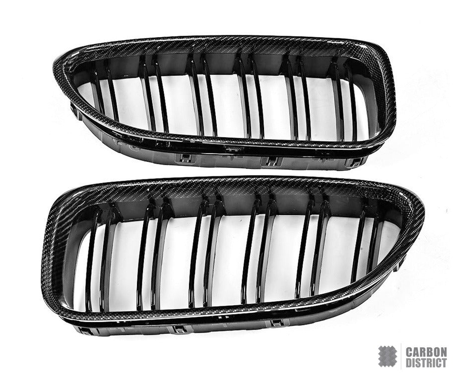 BMW 6 Series (F06/F12/F13) carbon fibre grille — UV-stable gloss finish