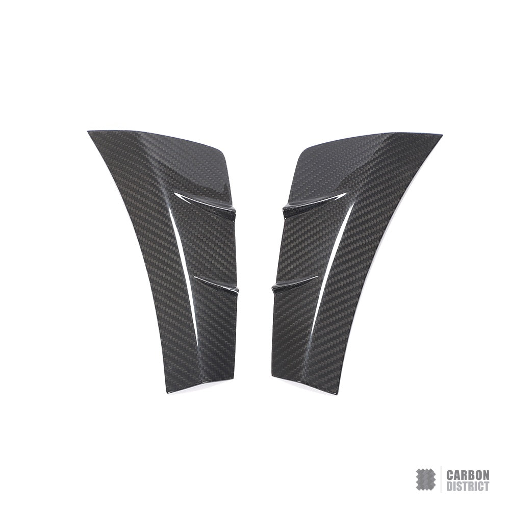 Mercedes C-Class Cabriolet (A205) dry carbon fibre front bumper inserts — UV-stable gloss finish
