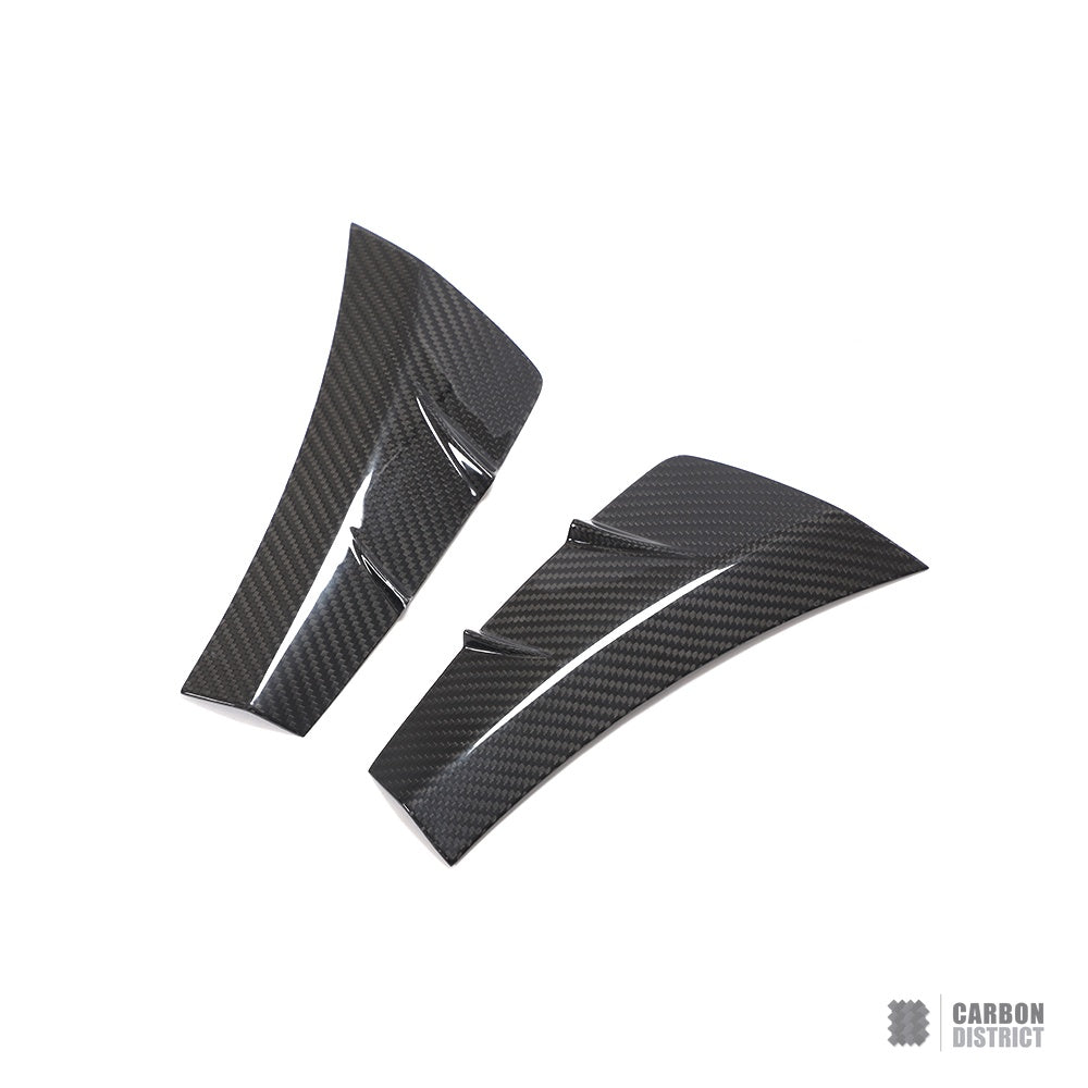 Mercedes C-Class Cabriolet (A205) dry carbon fibre front bumper inserts — fits 2016-2023
