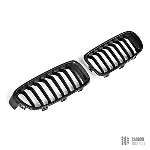BMW 3 Series (F30) carbon fibre kidney grille — 3K twill gloss finish