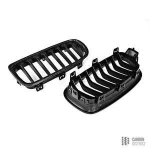 BMW 3 Series (F30) carbon fibre kidney grille — full product view
