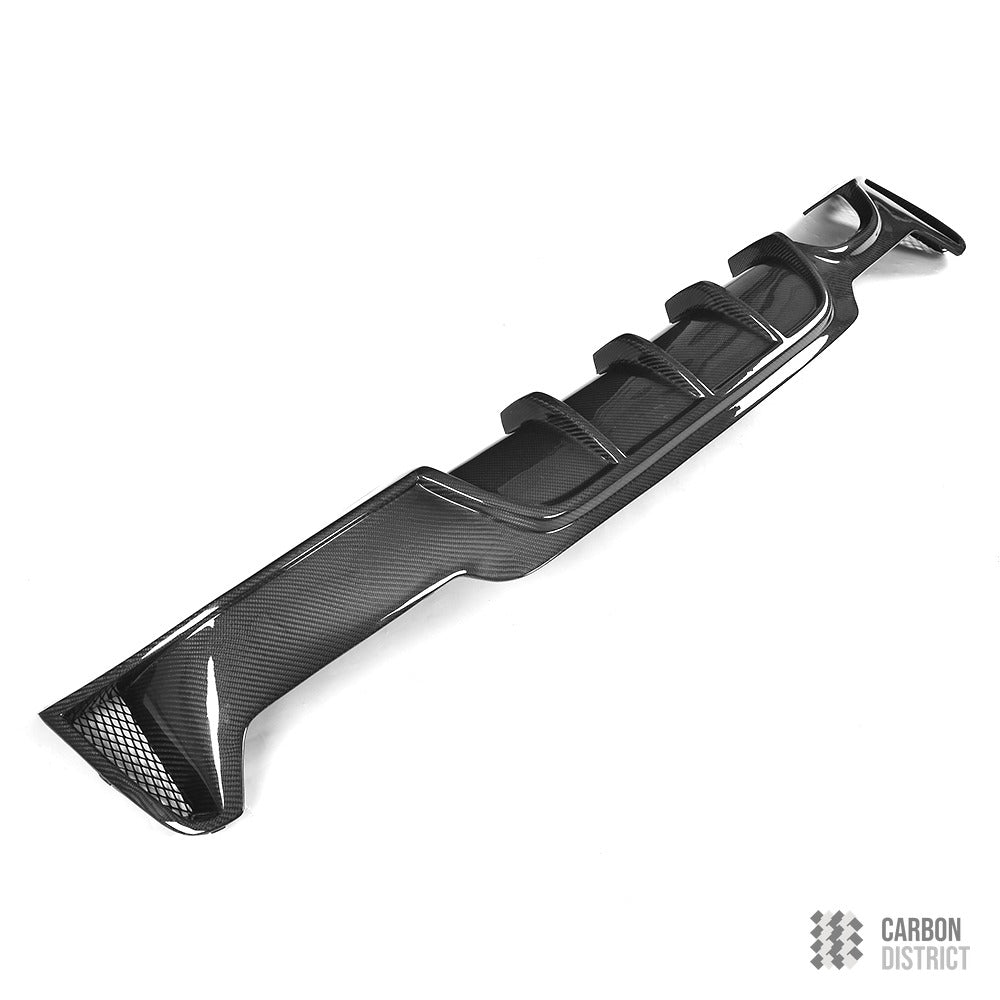 BMW 4 Series (F32/F33/F36) carbon fibre rear diffuser (M sport Lip) — 3K twill gloss finish