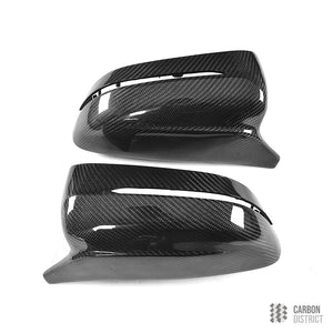 BMW 5 Series (G30) carbon fibre mirror caps — 3K twill gloss finish
