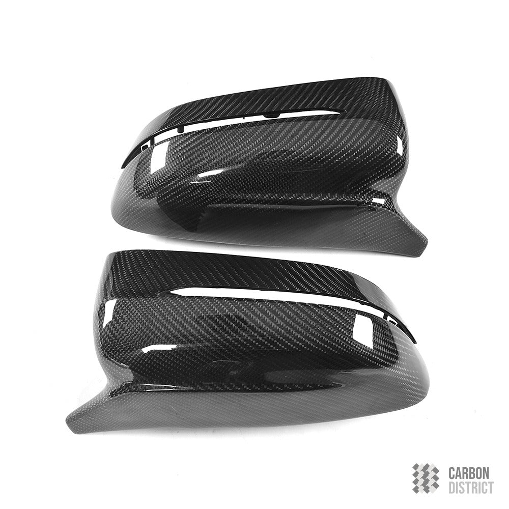 BMW 5 Series (G30) carbon fibre mirror caps — 3K twill gloss finish
