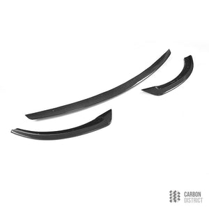 Mercedes E-Class (W213) carbon fibre front lip (V2) — 3K twill gloss finish