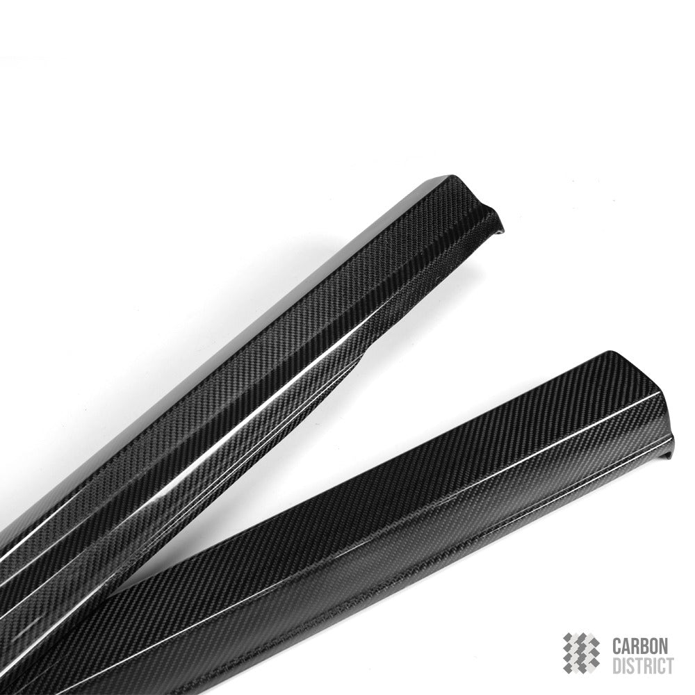 VW Golf (MK7/MK7.5) carbon fibre side skirts — 3K twill gloss finish