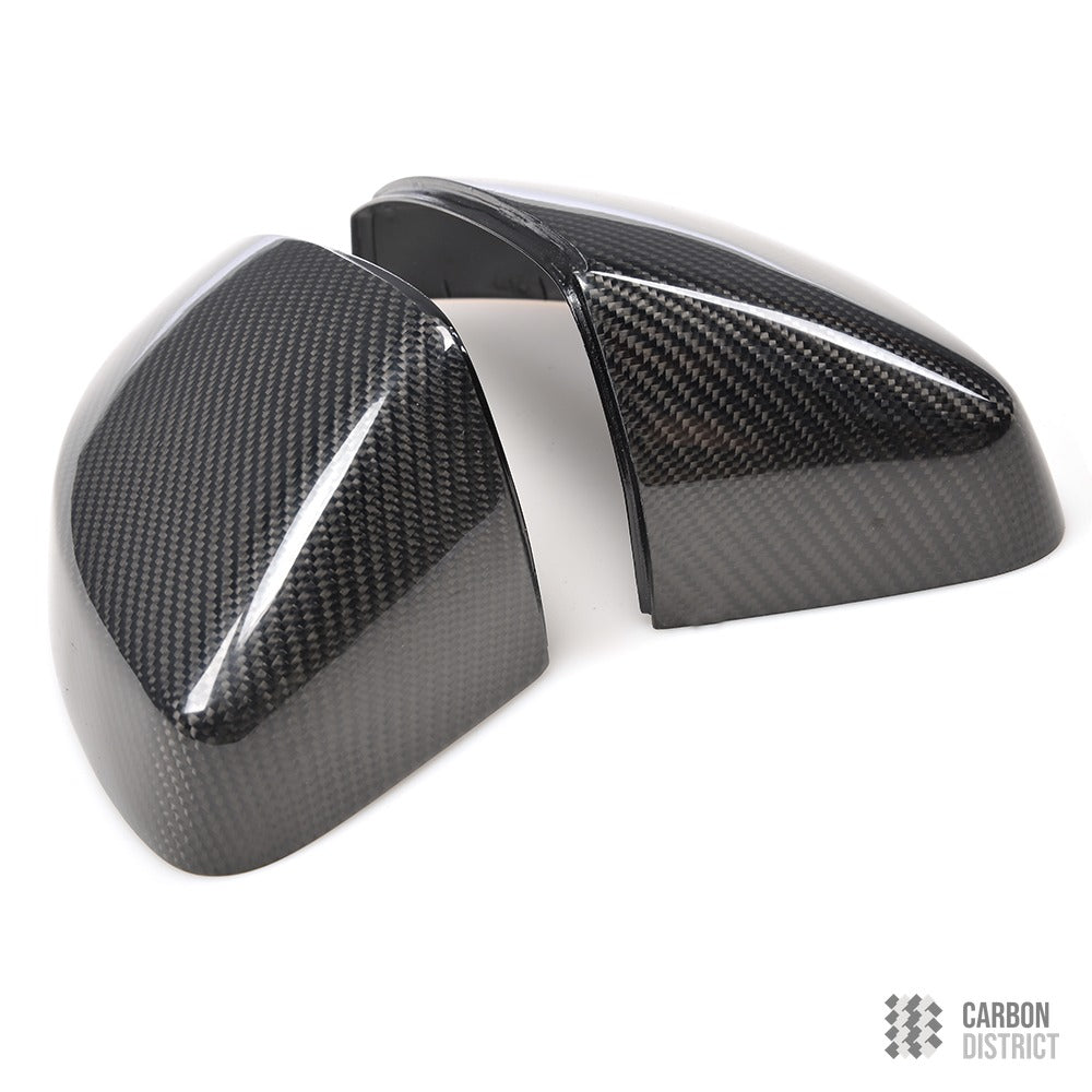 Audi A3/S3/RS3 (8V) carbon fibre mirror caps — UV-stable gloss finish detail