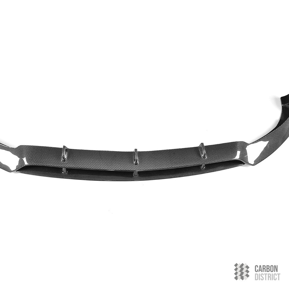 Mercedes C-Class (W205 Coupe) carbon fibre front lip — 3K twill gloss finish