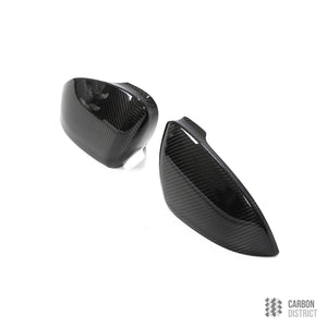 VW Golf Mk8 carbon fibre mirror caps — 3K twill gloss finish