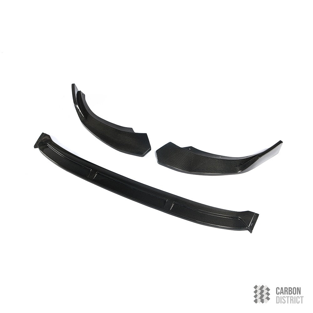 Audi A4/S4 (B9) carbon fibre front lip — 3K twill gloss finish