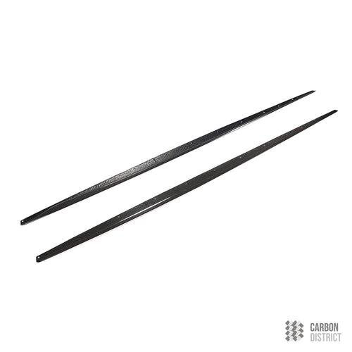 BMW 1 Series (F20) carbon fibre side skirts — 3K twill gloss finish